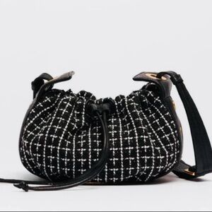 HAMMITT Cooper Small Midnight Trellis/Brushed Gold Crossbody Shoulder Bag